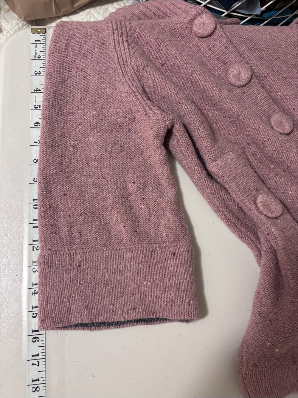 Margaret O’Leary Cottagecore Cardigan Size Medium Twee Quiet Luxury Wide Collar - Picture 9 of 12